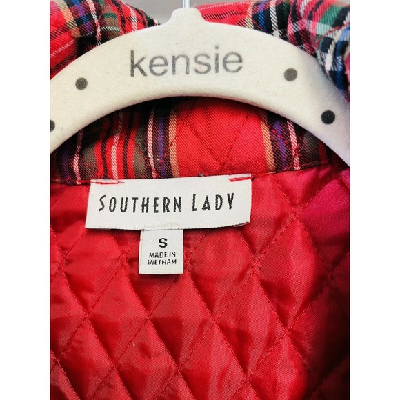 Vintage Southern Lady Quilted Fall Vest Coat Plaid Sleeveless Size Small - Picture 2 of 7